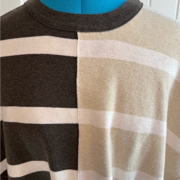 Free People Uptown Striped Crew Neck Sweater - Black and Tan - Picture 4 of 8
